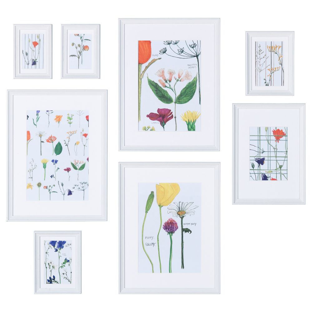 Рама с постером, 8 предмета КНОППЭНГ, белый - фото 1