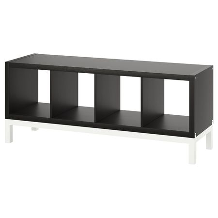 Стеллаж с основанием, черно-коричневый/белый 147x59 см IKEA KALLAX КАЛЛАКС 194.439.79