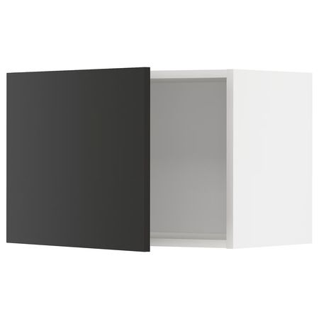 METOD Навесной шкаф - белый/Nickebo матовый антрацит 60x40 см