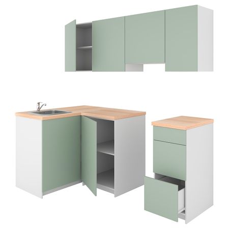 Кухня, серо-зеленый 120x220x220 см IKEA KNOXHULT КНОКСХУЛЬТ 794.091.85