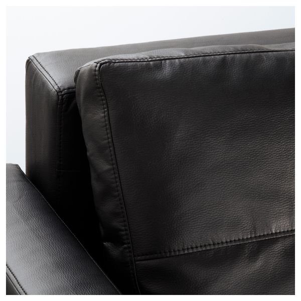 Угловой диван-кровать с отделением для хранения ФРИХЕТЭН, Бумстад черный - схема-чертеж с размерами