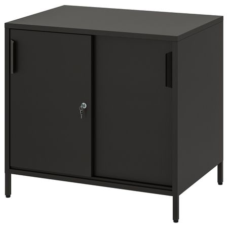 Шкаф с раздвижными дверцами, антрацит 80x75 см IKEA TROTTEN ТРОТТЕН 104.748.85