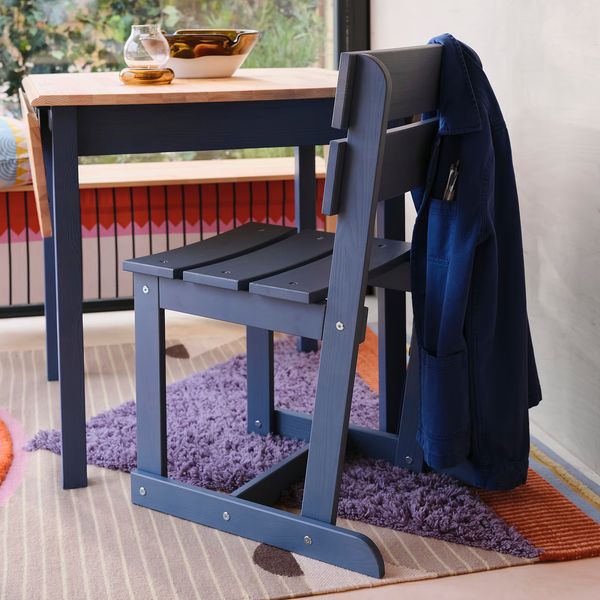 OMMJÄNGE ОММЬЕНГЕ Стул - морилка/синий - фото 3