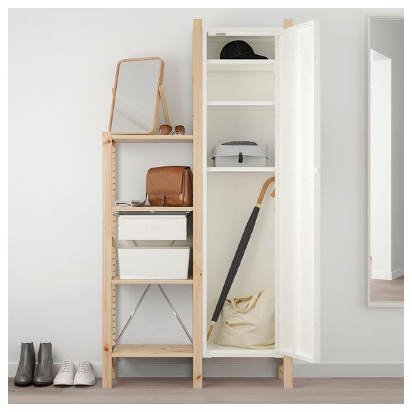 2 секции, полки/шкаф ИВАР, сосна, белый (92x30x179 см) - схема-чертеж с размерами