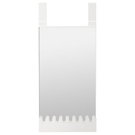 Надверное зеркало с крючками и полкой ГАРНЕС, белый надверное (38x83 см)