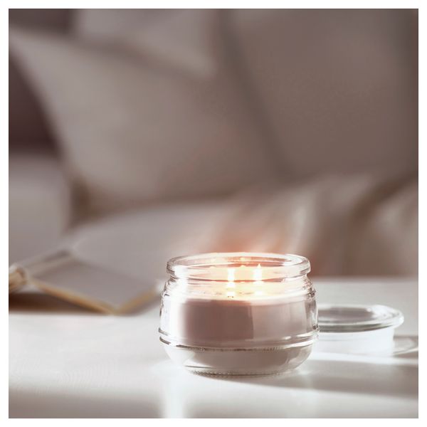Ароматическая свеча в стакане, 2 фитиля ЛУГГА, Нежная ваниль бежевый, бежевый (10 см) - фото 2