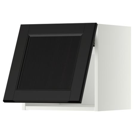 Горизонтальный навесной шкаф МЕТОД, белый, Лаксарби черно-коричневый