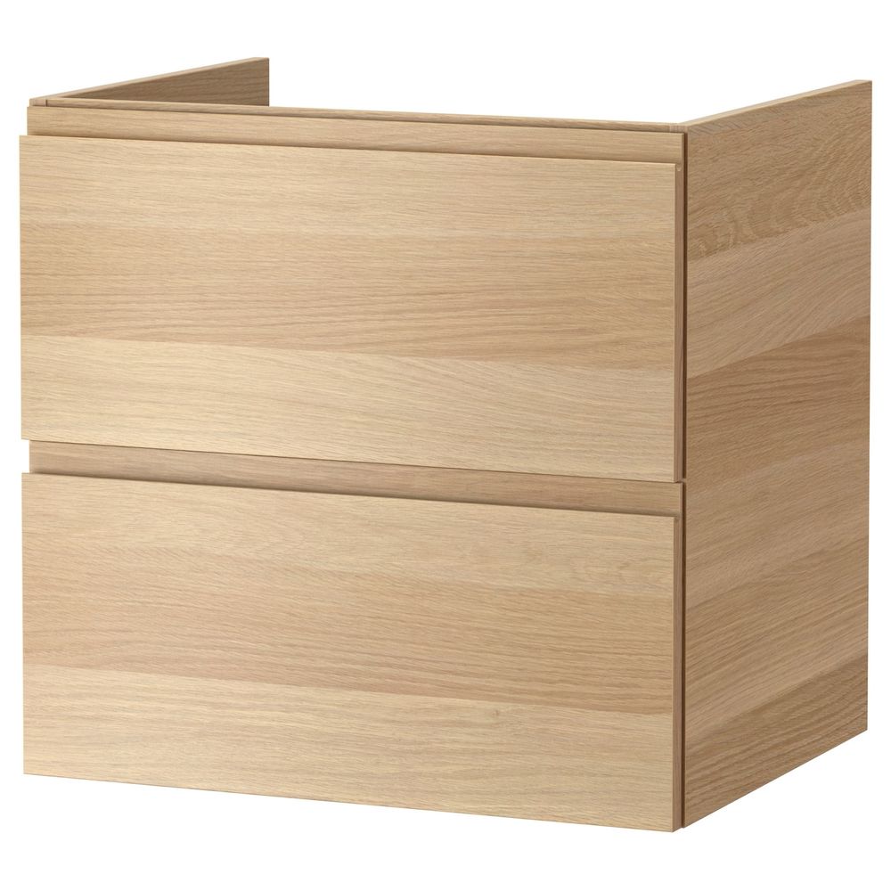 Шкаф для раковины с 2 ящ, под беленый дуб 60x47x58 см IKEA GODMORGON ГОДМОРГОН 803.809.11 - фото 1
