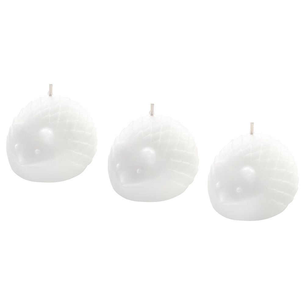 Неароматическая свеча формовая ВИНТЕР 2018, ёж, белый (4.5 см) - фото 1