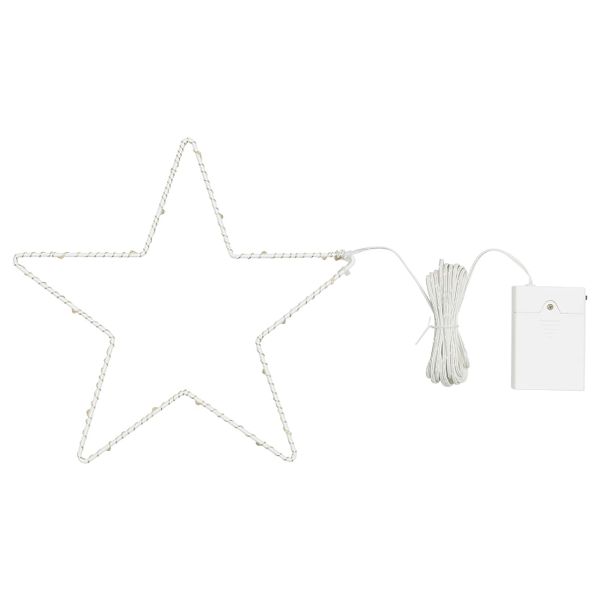 Подвесной светильник, светодиодный, с батарейным питанием, в форме звезды, 27 см IKEA СТРОЛА 704.441.31 - фото 1