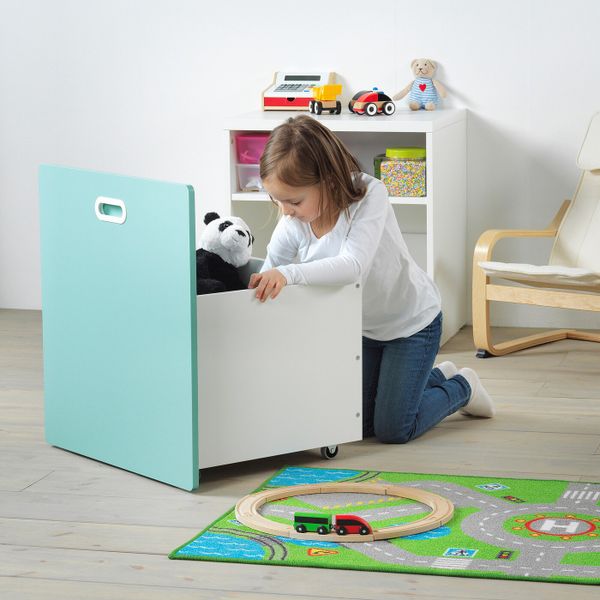 Модуль для игрушек, на колесиках, белый/голубой 60x50x64 см IKEA STUVA СТУВА / FRITIDS ФРИТИДС 392.795.91 - фото 3