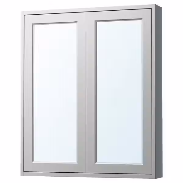 TÄNNFORSEN ТАННФОРСЕН Зеркальный шкаф с дверцами - светло-серый 80x15x95 см - фото 1