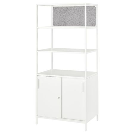 Шкаф с раздвижной дв-ми/доской для/записей, белый 80x180 см IKEA TROTTEN ТРОТТЕН 694.296.45