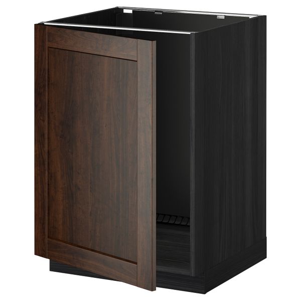 Напольный шкаф для раковины, черный/Эдсерум коричневый 60x60 см IKEA МЕТОД 692.266.00 - схема-чертеж с размерами