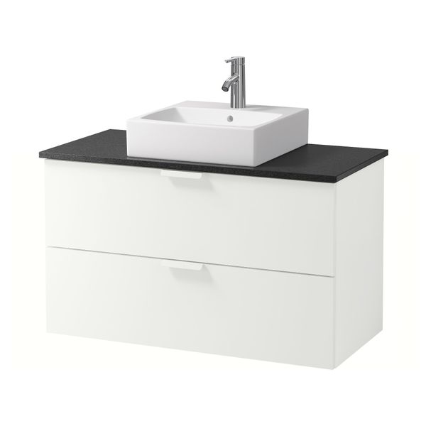 Шк п-раковину/столешн45x45/раковина  , белый, черный (102x49x72 см) - схема-чертеж с размерами