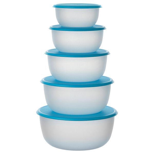 Набор контейнеров, 5 шт., круглой формы голубой IKEA REDA РЕДА 702.464.71 - фото 1