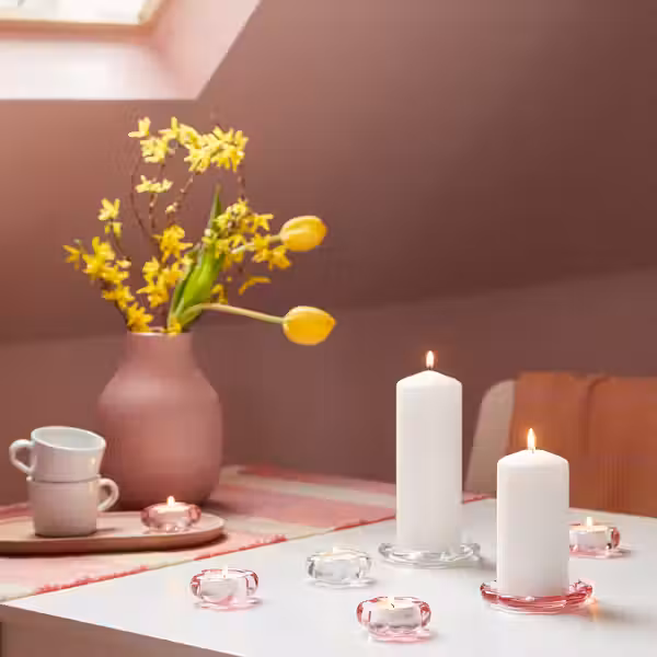 BLADFÅGEL БЛАДФОГЕЛЬ Тарелка для свечи - розовый 11 см - схема-чертеж с размерами