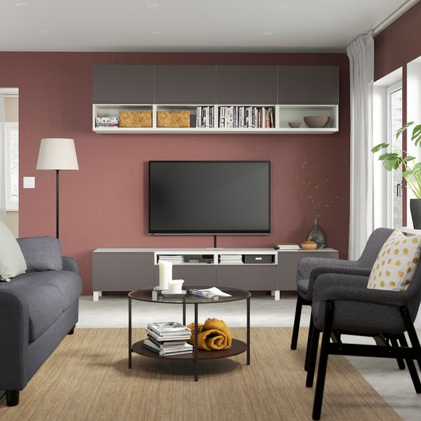 Шкаф для ТВ, комбинация, белый/ВЭСТЕРВИК/СТУБ темно-серый 240x42x230 см IKEA BESTÅ БЕСТО 094.365.40 - фото 3