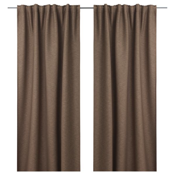 Гардины, 1 пара ВИЛБОРГ, коричневый (145x300 см) - фото 1