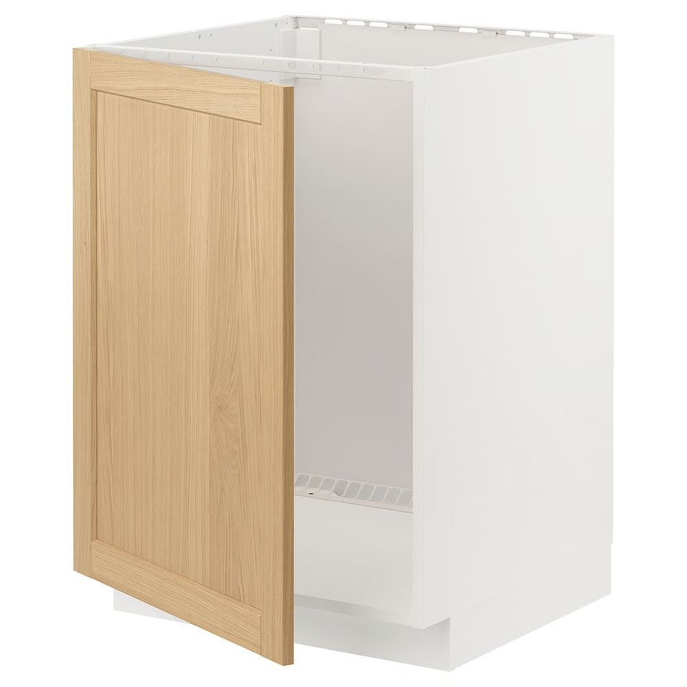 METOD Напольный шкаф для мойки - белый/Forsbacka дуб 60x60 см - фото 1