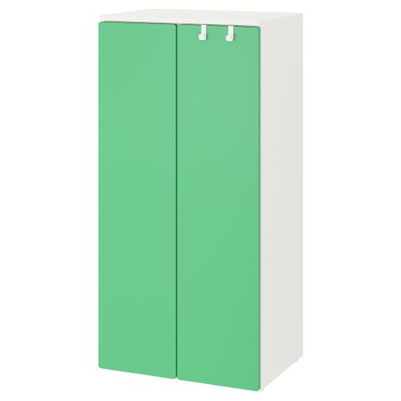 Гардероб, 60x42x123 см, белый, зеленый IKEA PLATSA ПЛАТСАA ПЛАТСА, SMÅSTAD СМОСТАД 494.261.86