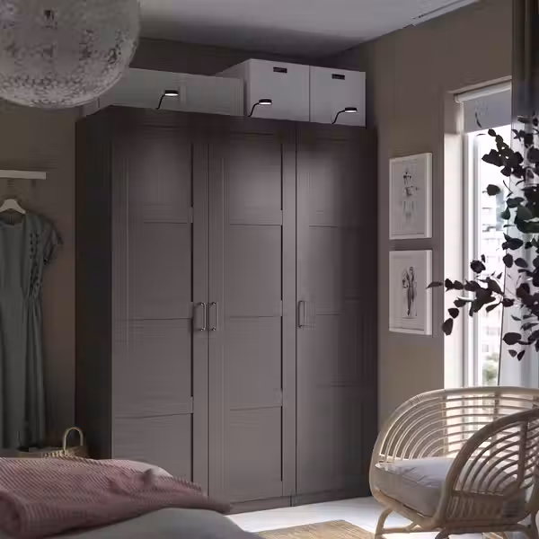 PAX / BERGSBO Гардероб - темно-серый/темно-серый 150x60x201 см - фото 2