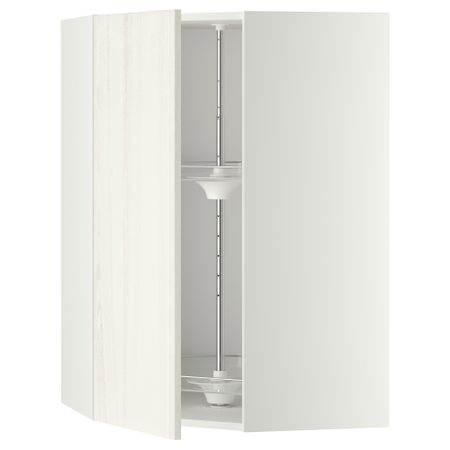 Угловой навесной шкаф с вращающейся секцией МЕТОД, белый, Росдаль белый