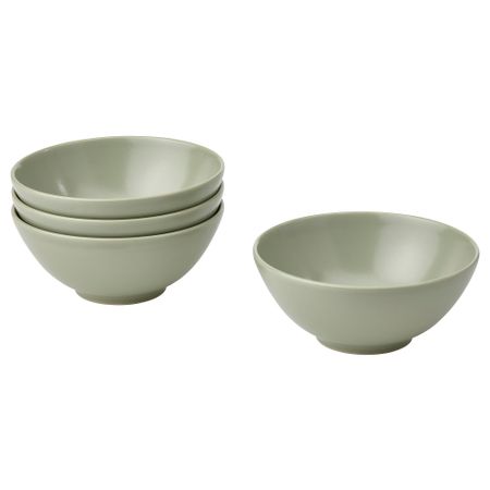 Миска, 12 см, матовая поверхность зеленый IKEA FÄRGKLAR ФЭРГКЛАР 705.412.07