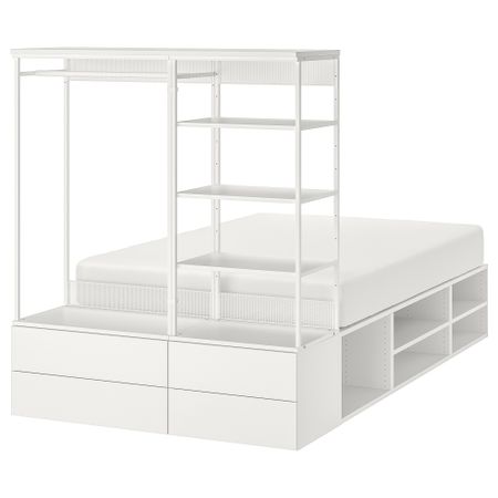 Каркас кровати с 4 ящиками, белый, Fonnes, 140x244x163 см IKEA PLATSA ПЛАТСАA ПЛАТСА 893.264.63