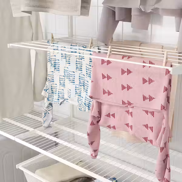 BOAXEL Комбинация для прачечной - белый 165x40x201 см - схема-чертеж с размерами