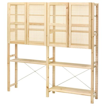 Комбинация для хранения с дверцами, сосна 174x30x179 см IKEA IVAR ИВАР 693.870.04