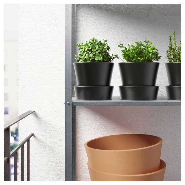 Горшок цветочный с поддоном СЕНАП, черный (12 см) - фото 3