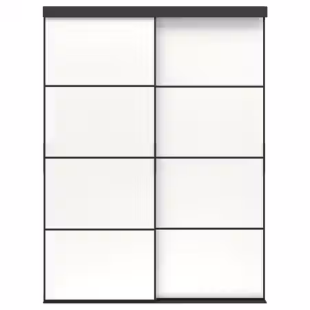 SKYTTA / MEHAMN Дверь раздвижная, комбинация - чёрный/двусторонний белый 152x205 см