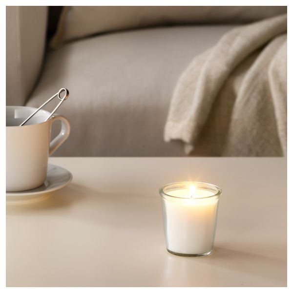 Ароматическая свеча в стакане СМОТРЕВЛИГ, Ваниль и морская соль, естественный (7 см) - фото 2