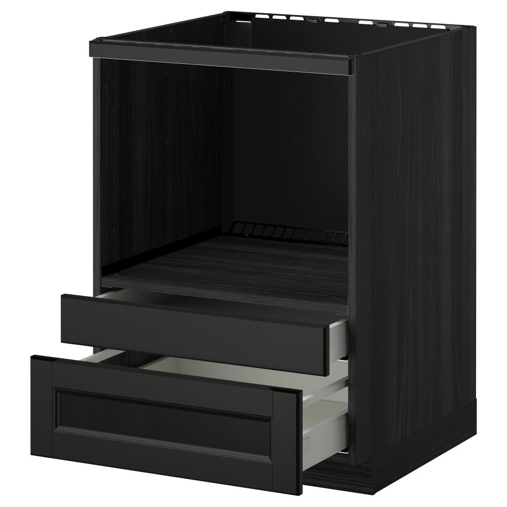 Напольный шкаф для комбинирования СВЧ, ящики МЕТОД / МАКСИМЕРА, черный, Лаксарби черно-коричневый (60x60 см) - схема-чертеж с размерами