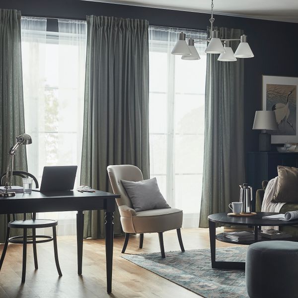 Затемняющие гардины, 2 шт., темно-зеленый 145x300 см IKEA TIBAST ТИБАСТ 505.045.93 - фото 3