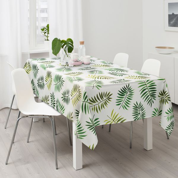 Скатерть, зеленый/лист 145x240 см IKEA RUNDARE РУНДАРЕ 504.457.30 - фото 3