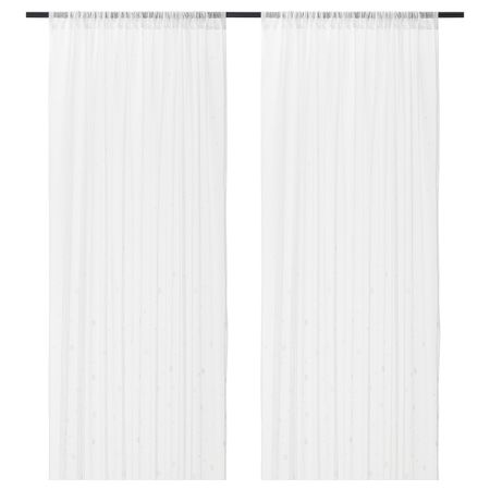 Гардины, 2 шт., белый круги 145x300 см IKEA IRMALI ИРМАЛИ 404.647.76
