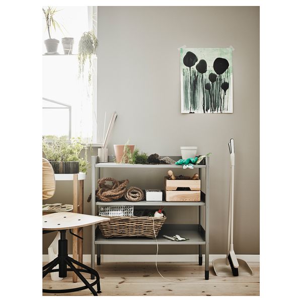 Стеллаж для дома/сада ХИНДЭ, серый (78x82 см) - схема-чертеж с размерами