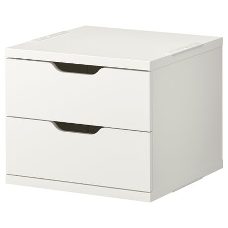 Комод с 2 ящиками СТОЛЬМЕН, белый (55x50 см)