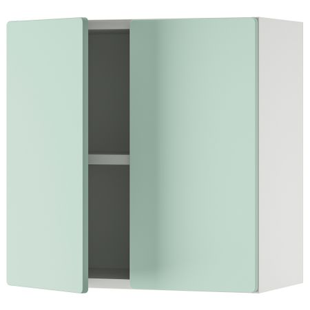 Навесной шкаф, белый светло-зеленый с 1 полкой, 60x32x60 см IKEA SMÅSTAD СМОСТАД 695.429.53