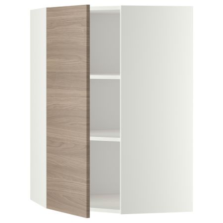 Угловой навесной шкаф с полками, 68x100 см, белый, Brokhult светло-серый IKEA METOD МЕТОД 199.185.95