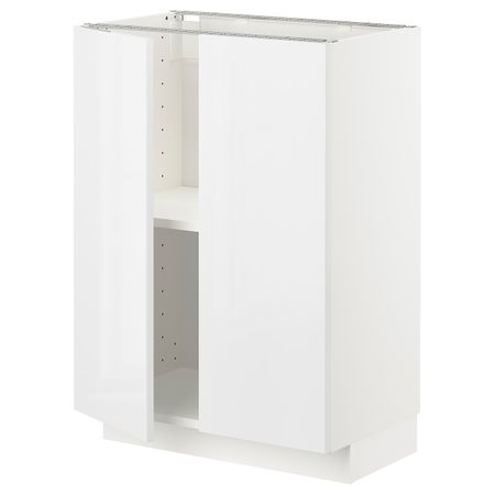 Напольный шкаф с полками/2дверцами, белый/Рингульт белый 60x37 см IKEA METOD МЕТОД 194.445.73