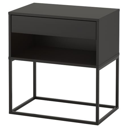 Тумба прикроватная, черный, 60x39 см IKEA VIKHAMMER ВИКХАММЕР 903.889.78