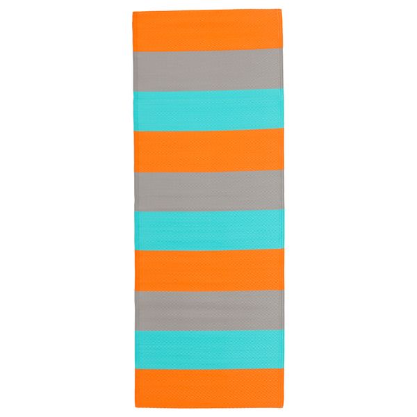 Ковер безворсовый, для дома/улицы СОММАР 2018, в полоску, оранжевый (75x200 см) - фото 1