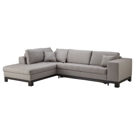 Угловой диван-кровать c модулем для хран, лев НОГЕРСУНД, Толлэби серо-коричневый