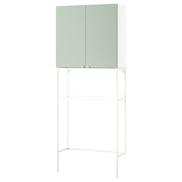 Комбинация для хранения, белый, бледный серо-зеленый, 80x32x204 см IKEA BEGIVENHET БЕГИВЕНХЕТ 594.973.19 - фото 1