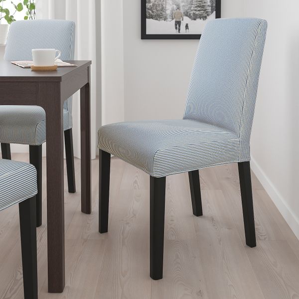 Стул, черный/Роммеле темно-синий/белый IKEA BERGMUND БЕРГМУНД 193.899.82 - фото 2