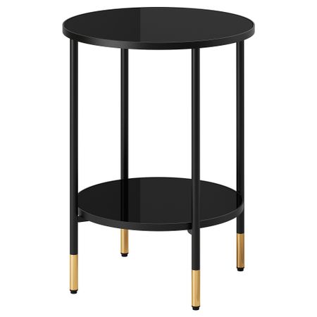 Придиванный столик, черный, стекло черный, 45 см IKEA ÄSPERÖD 104.621.80