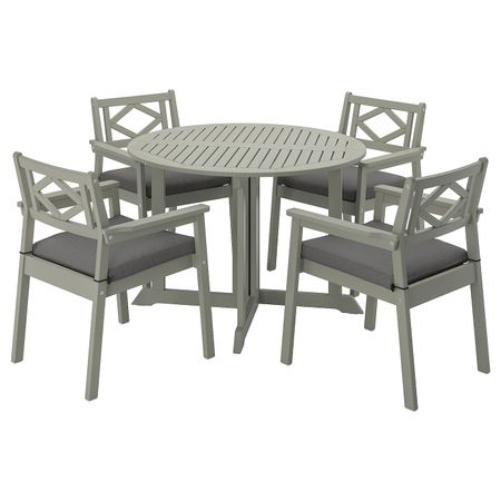 Стол + 4 кресла, для/сада, серый морилка/ФРЁСЁН/ДУВХОЛЬМЕН темно-серый IKEA БОНДХОЛЬМЕН 593.305.22
